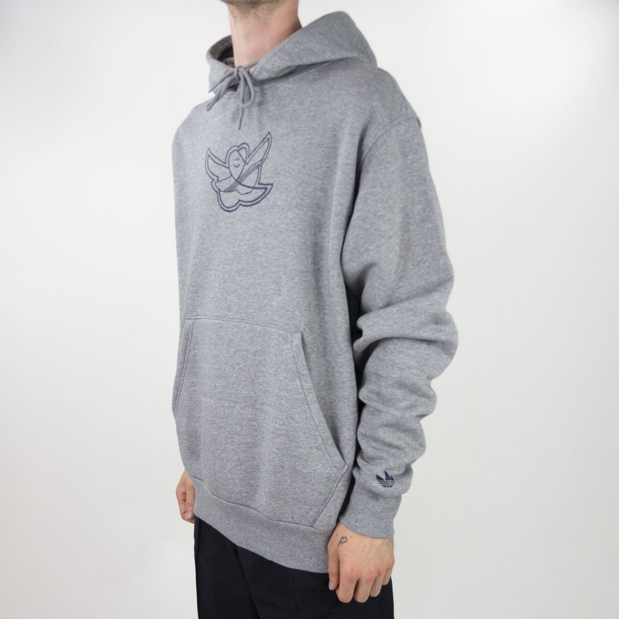 Adidas Shmoofoil Logo Hoodie - Core Heather / Collegiate Navy