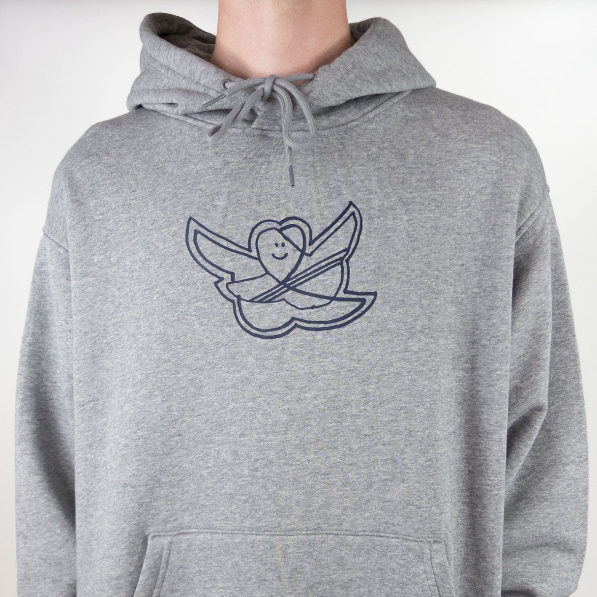 Adidas Shmoofoil Logo Hoodie - Core Heather / Collegiate Navy