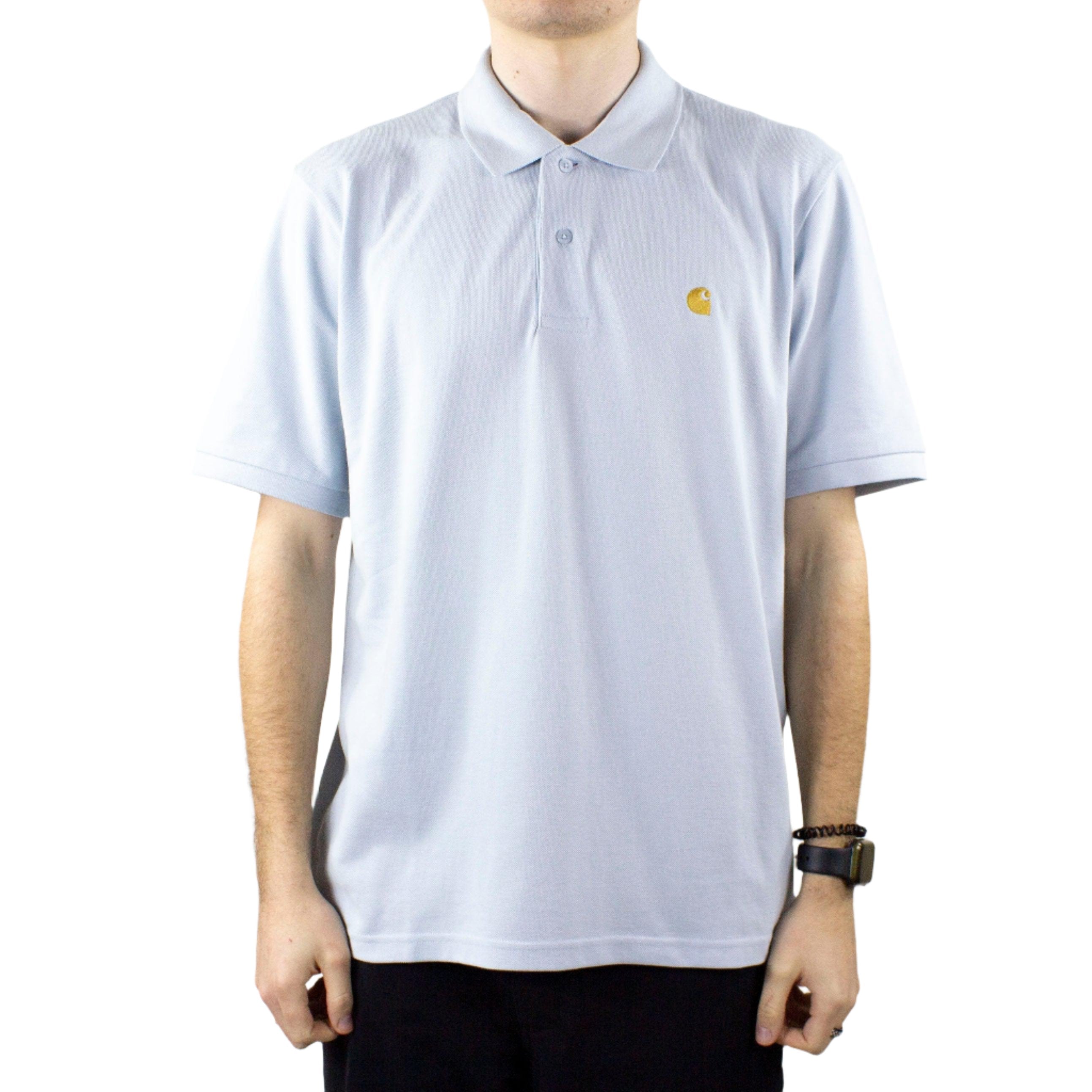 Carhartt WIP Chase Pique Polo T-Shirt - Icarus / Gold exclusive at