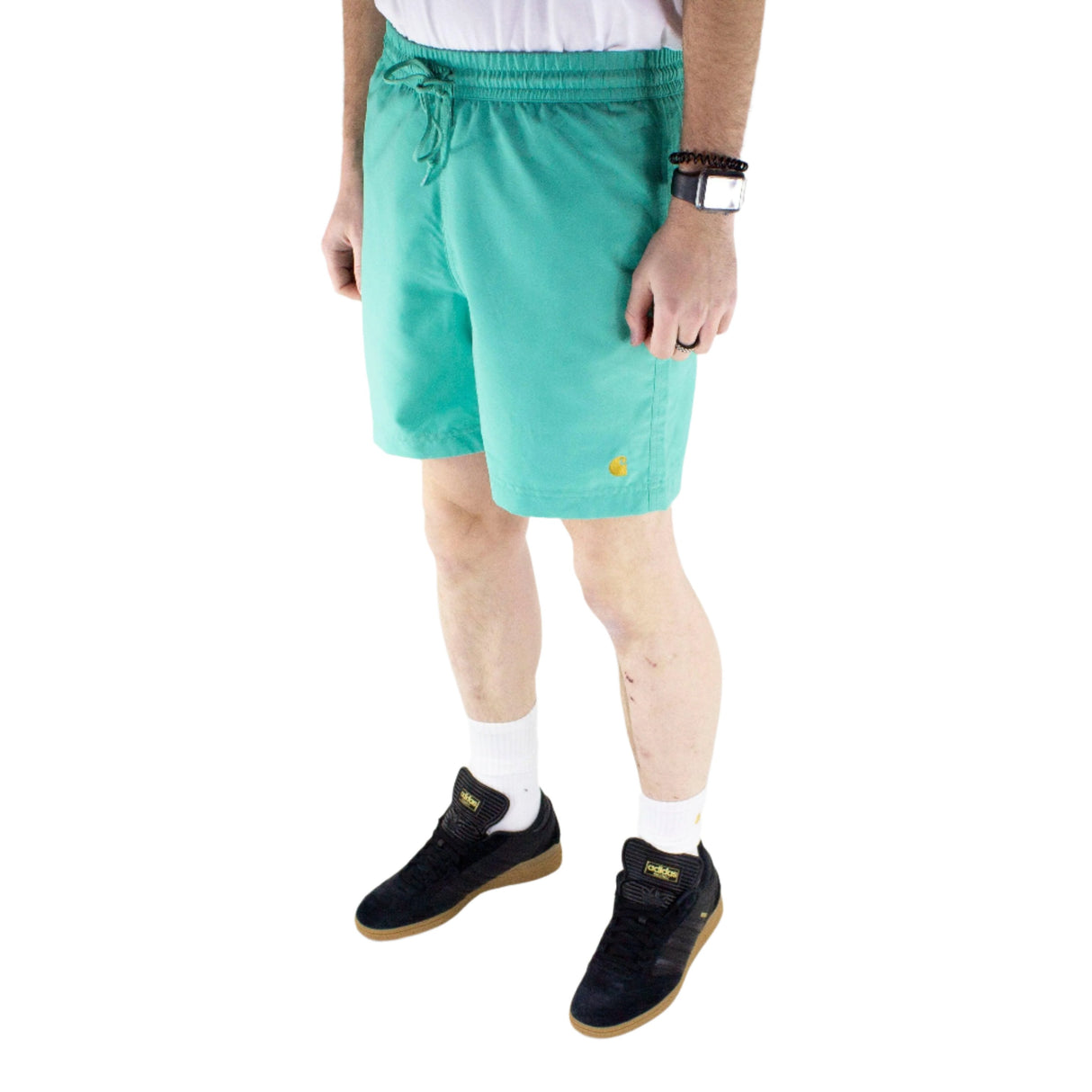 Carhartt WIP Chase Swim Trunks - Aqua Green / Gold