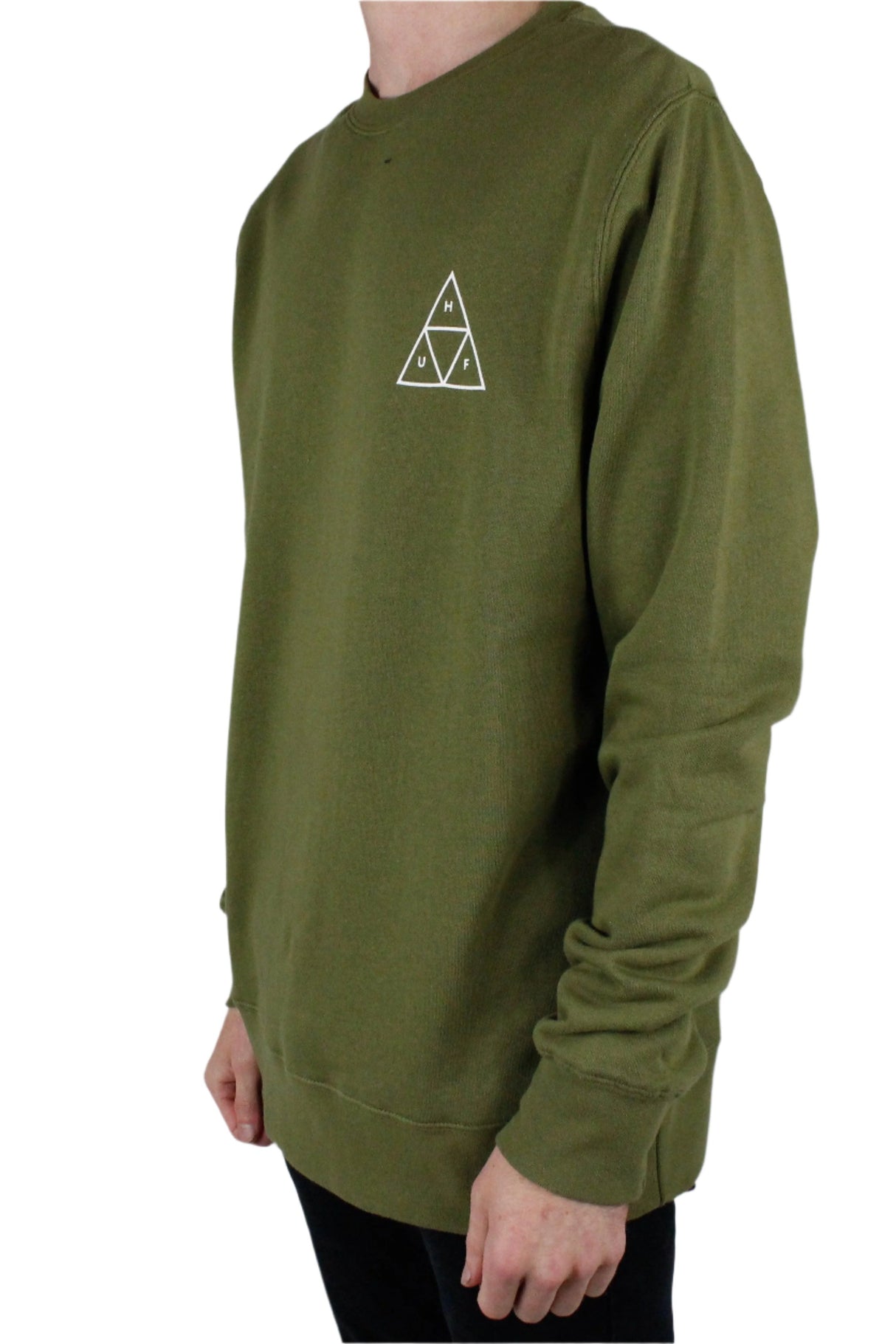 HUF Essentials TT Crew Jumper - Martini Olive