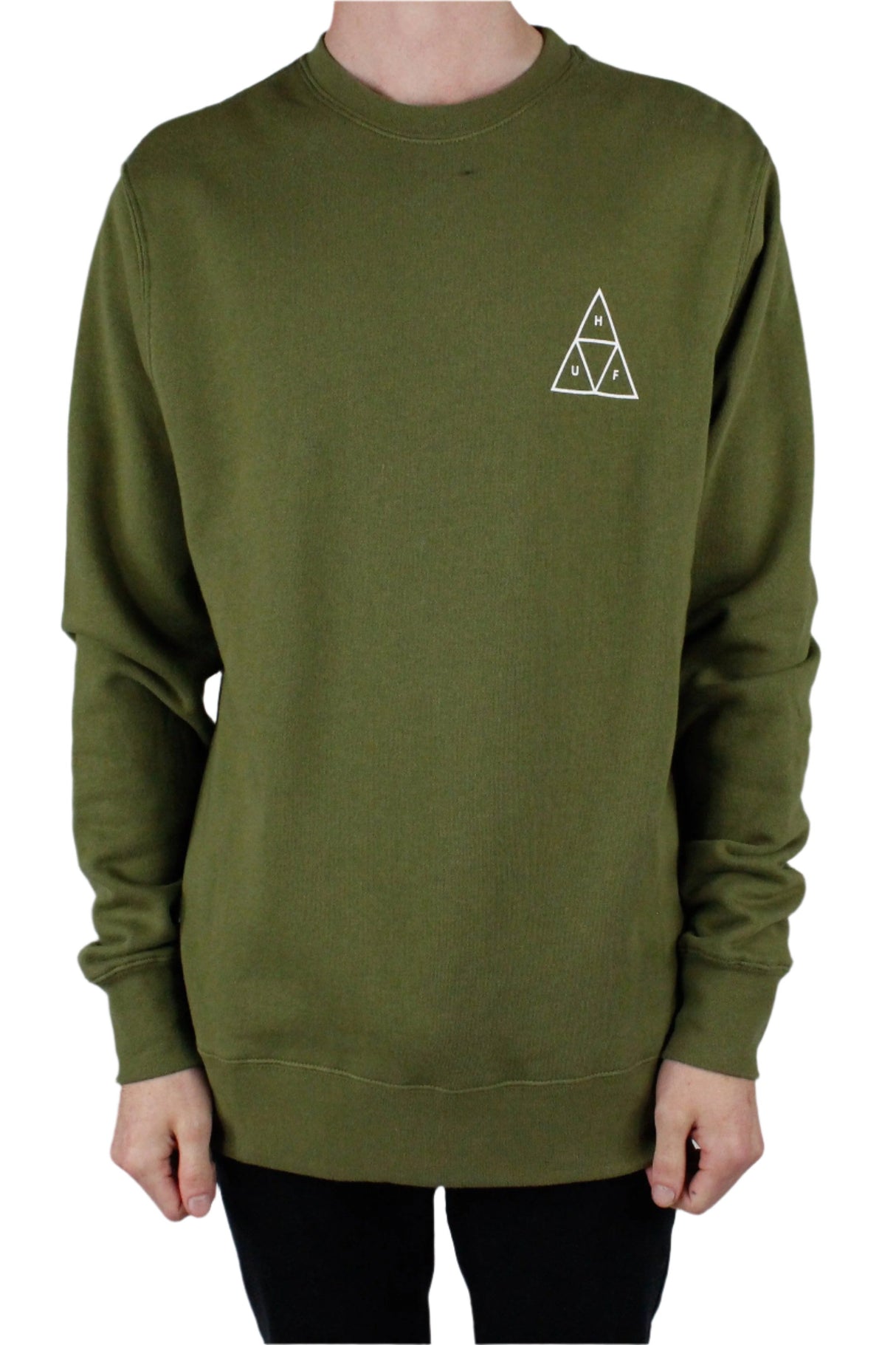HUF Essentials TT Crew Jumper - Martini Olive