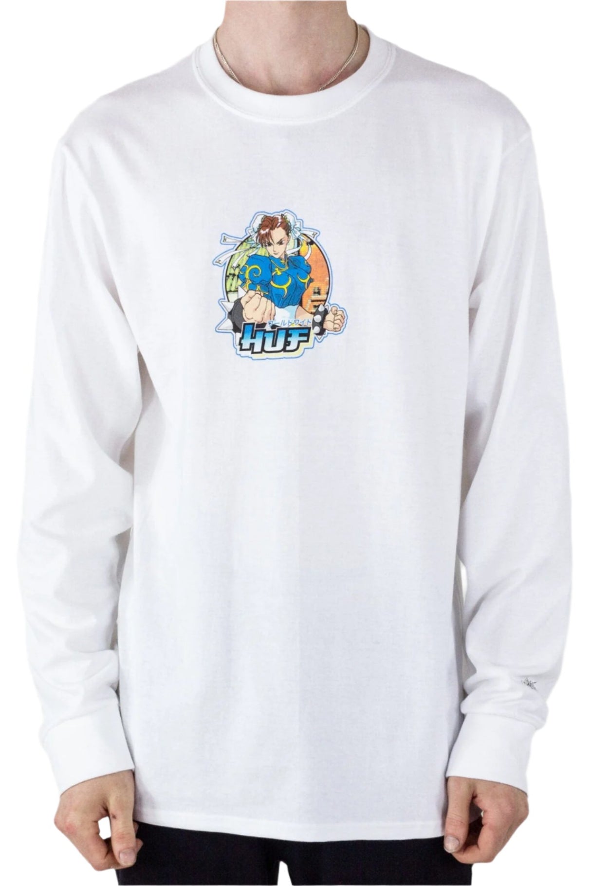 HUF X Street Fighter Chun-Li Longsleeve T-Shirt- White