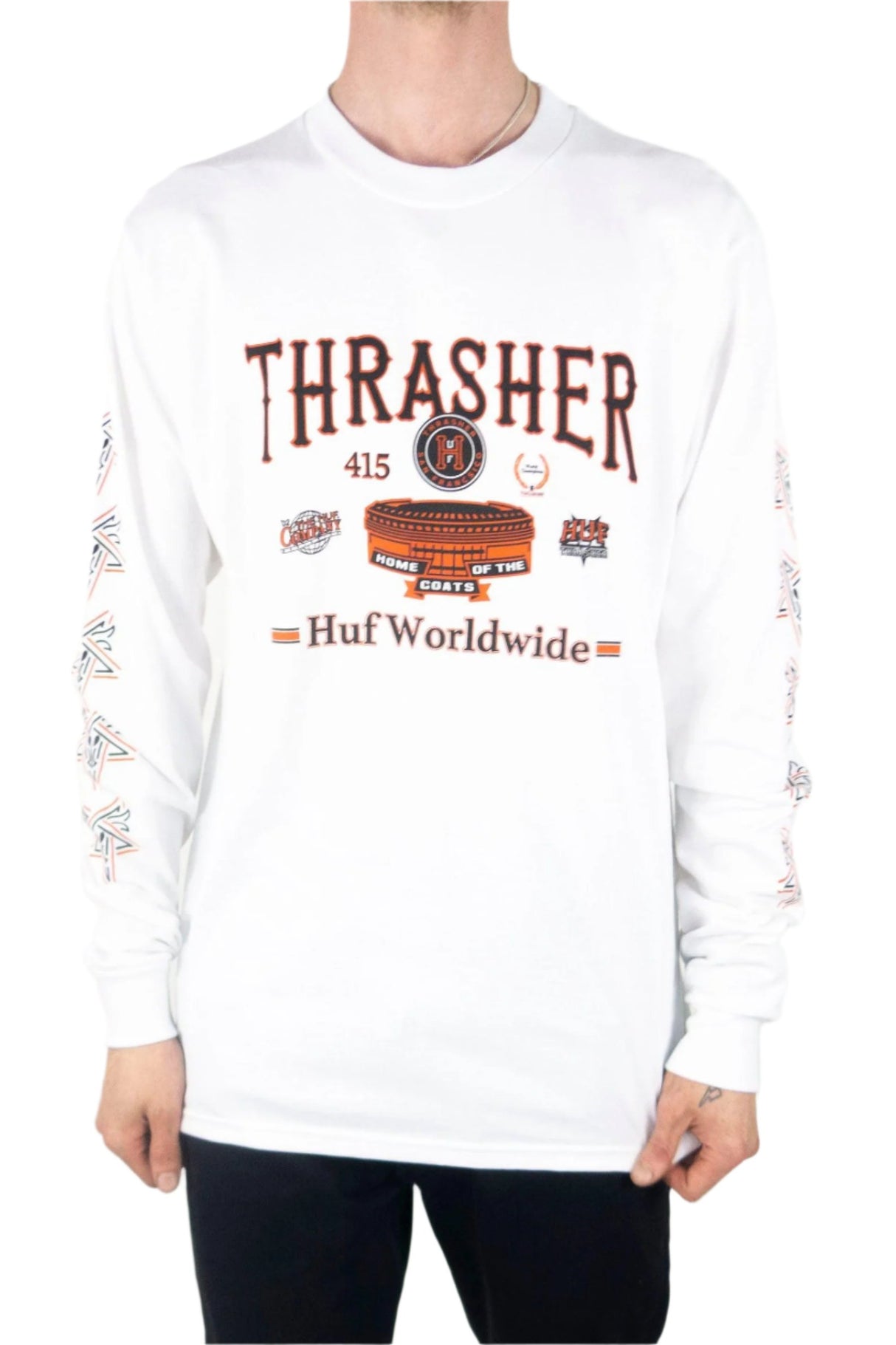 HUF x Thrasher Monteray Long Sleeve T-Shirt - White