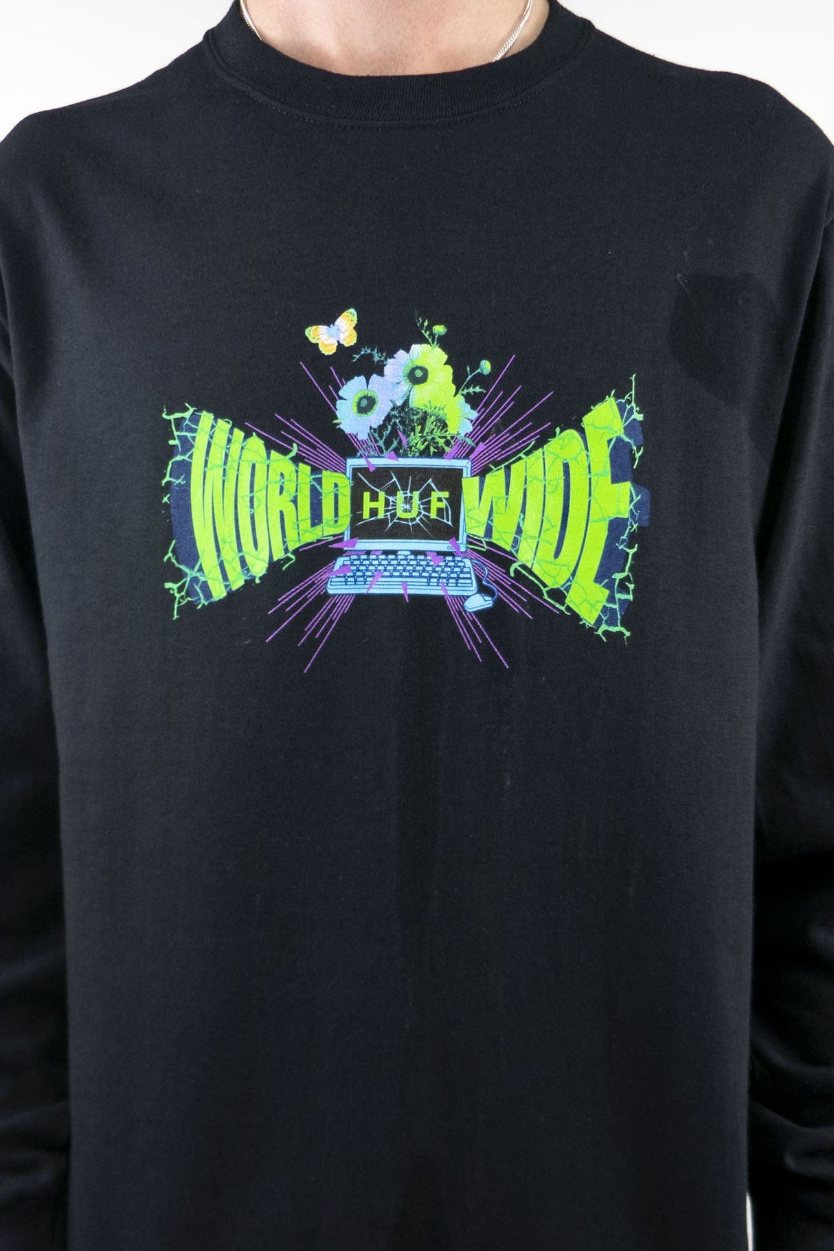 Huf Off-Line Long Sleeve T-Shirt - Black