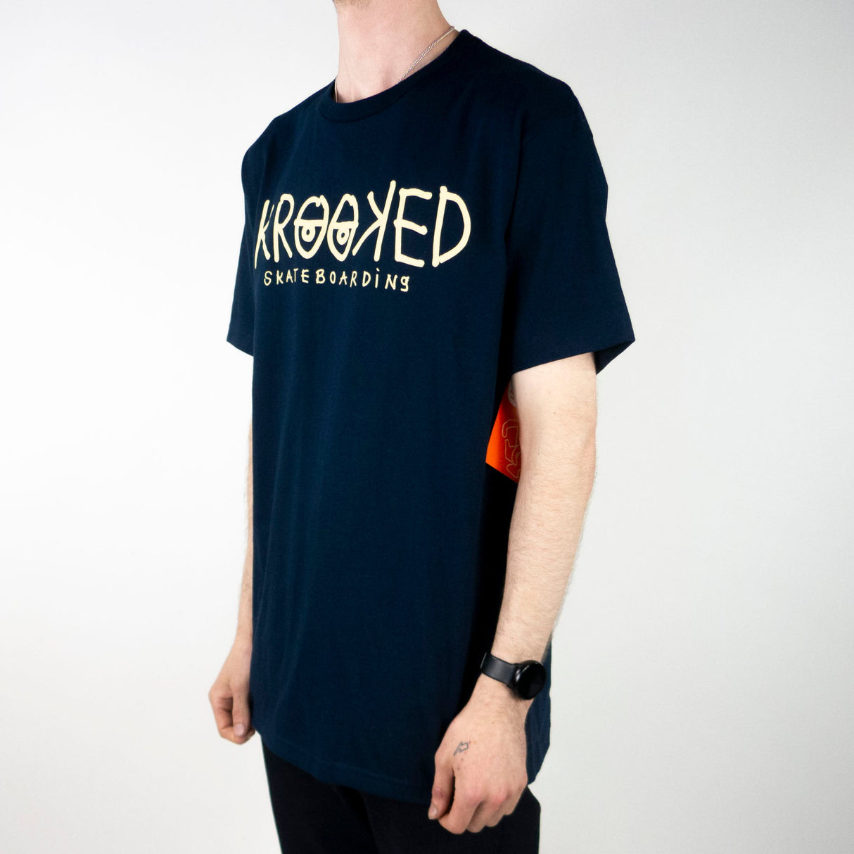 Krooked Krooked Eyes T-Shirt - Navy / White