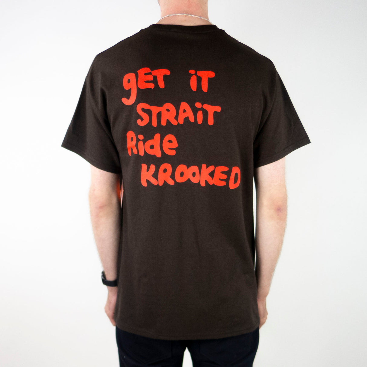 Krooked Strait Eyes T-Shirt - Dark Chocolate / Red
