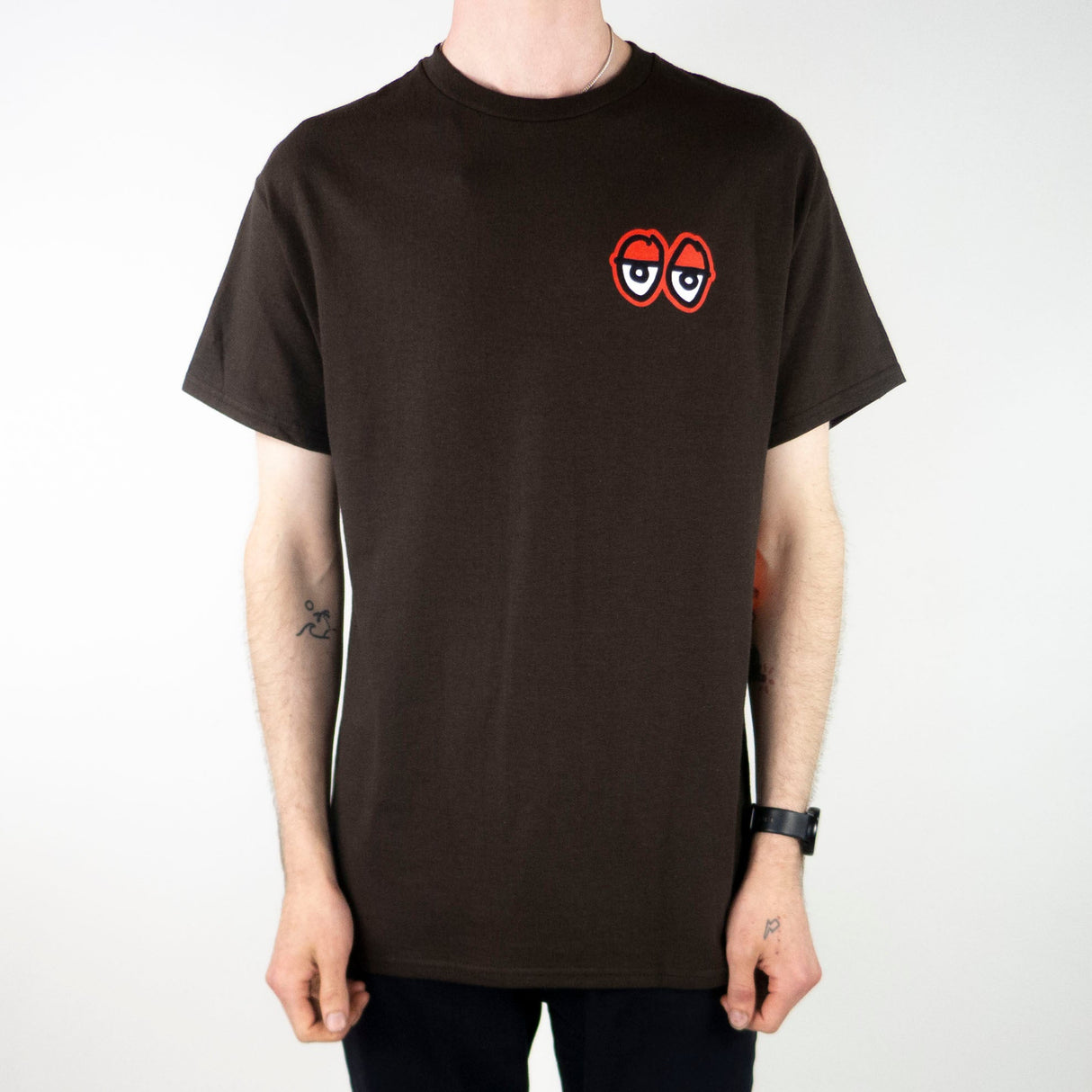 Krooked Strait Eyes T-Shirt - Dark Chocolate / Red