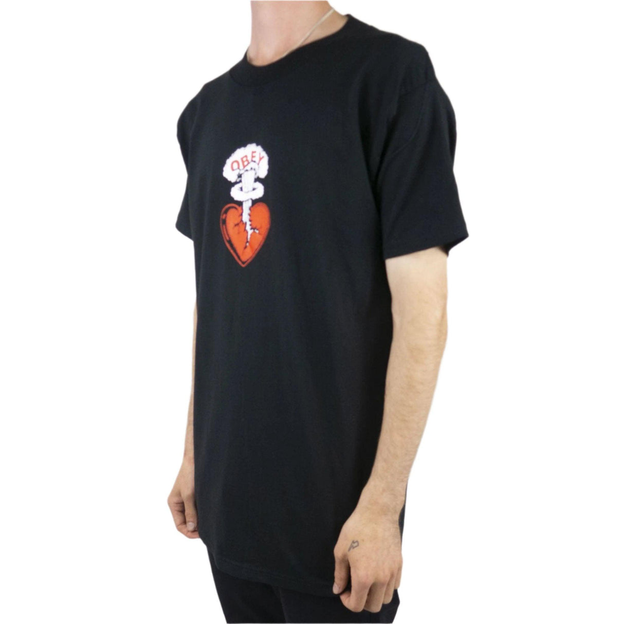 OBEY Broken Heart T-Shirt - Black