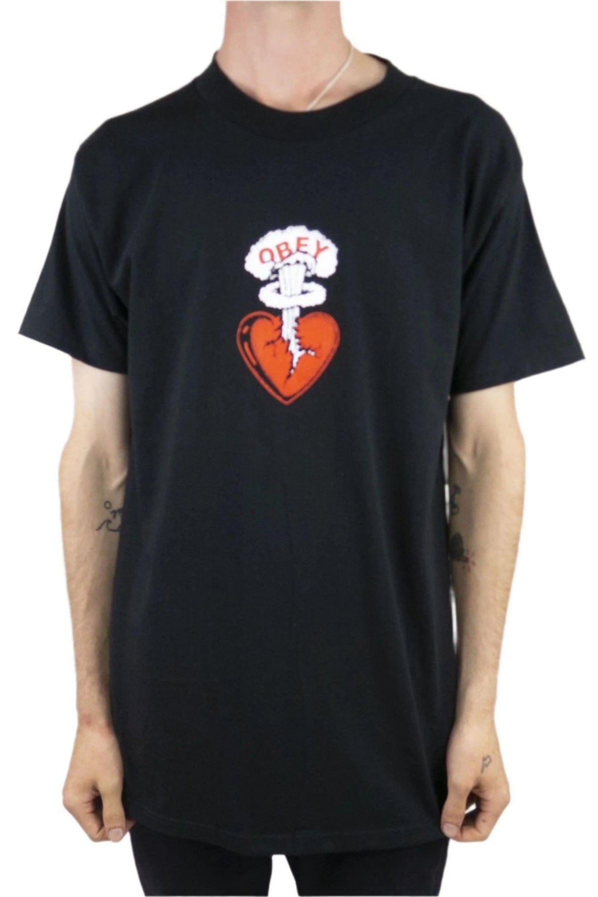 OBEY Broken Heart T-Shirt - Black