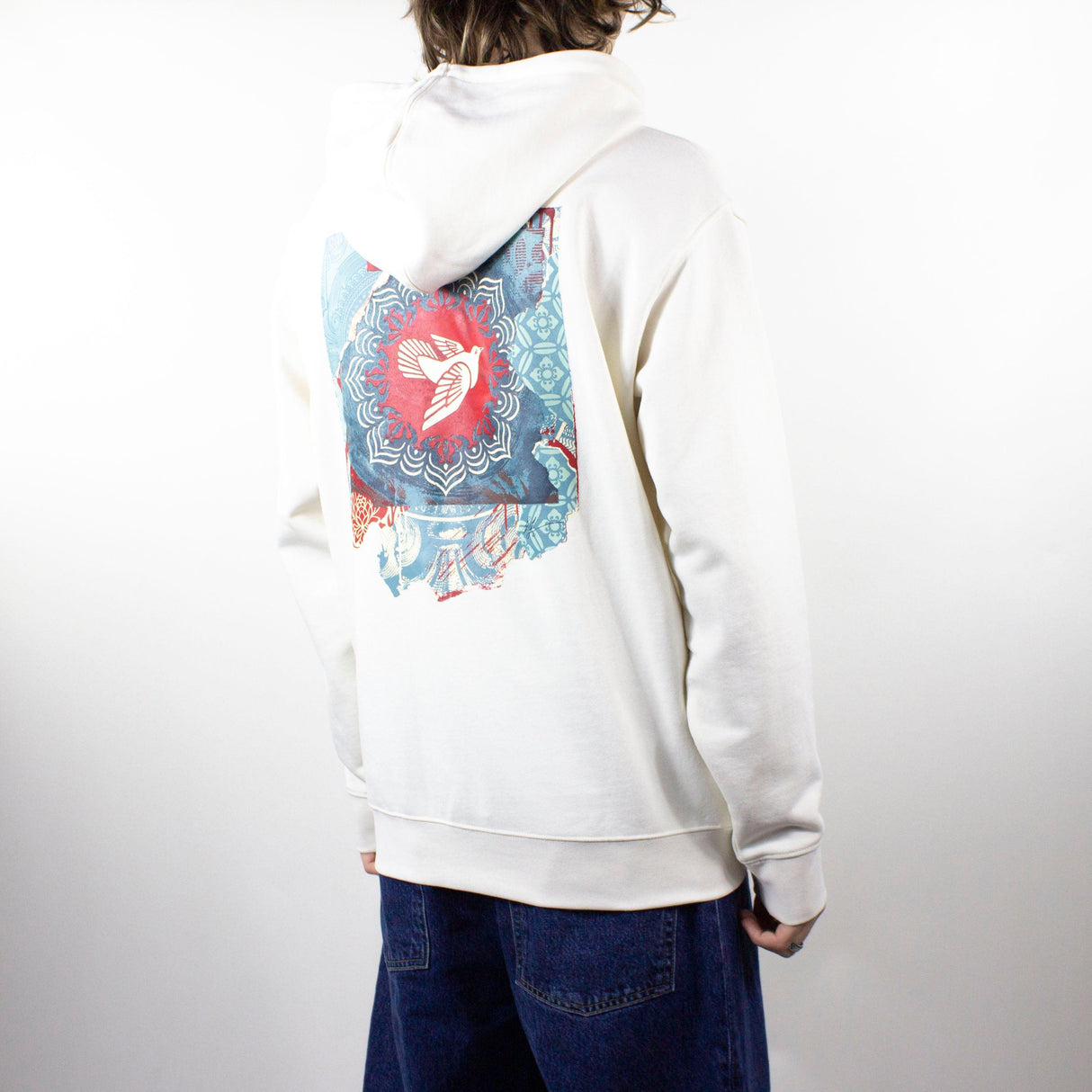 OBEY Peace Dove Blue Hoodie - Unbleached