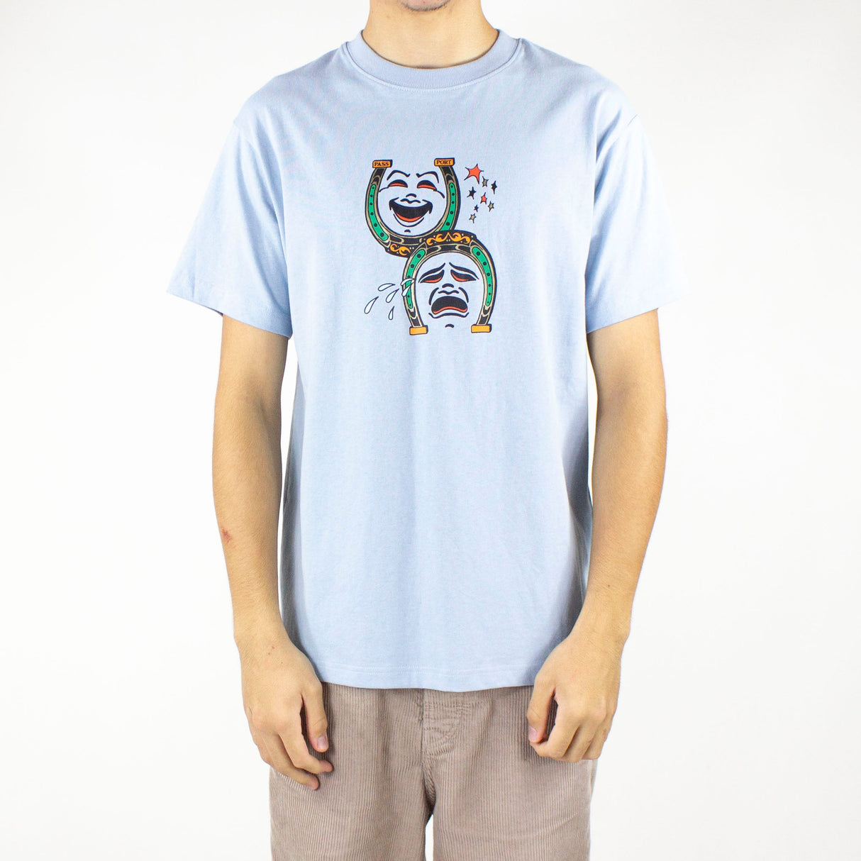 Pass Port Dumb~Luck Horseshoe T-Shirt - Stonewash Blue