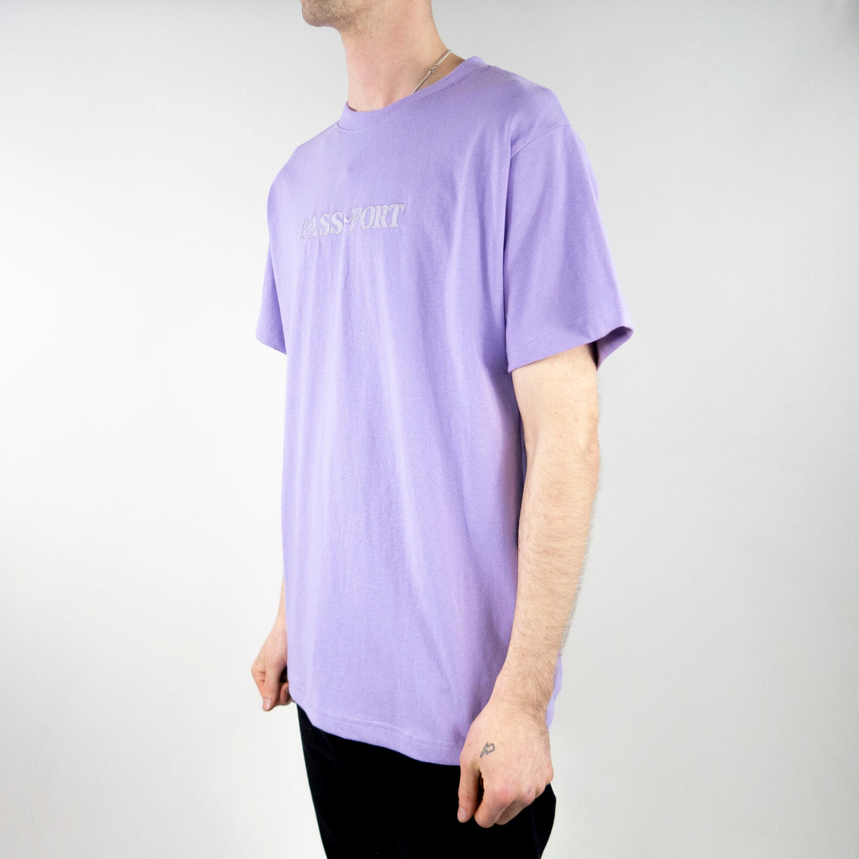 Pass Port Official Embroidery T-Shirt - Lavender