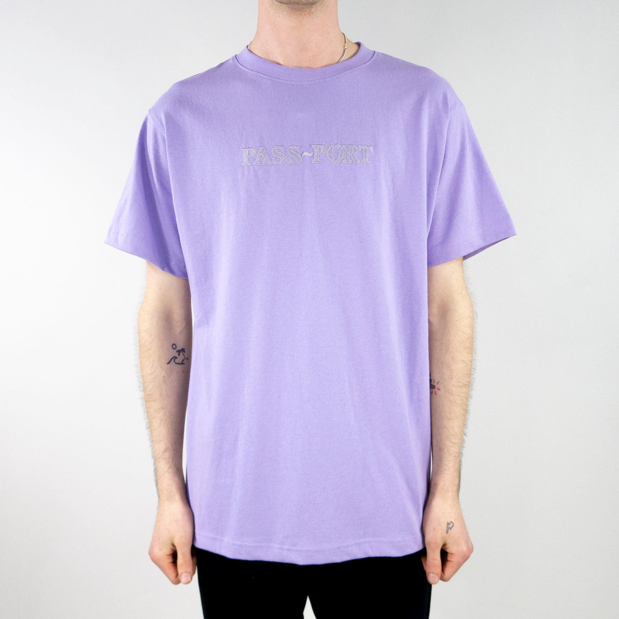 Pass Port Official Embroidery T-Shirt - Lavender