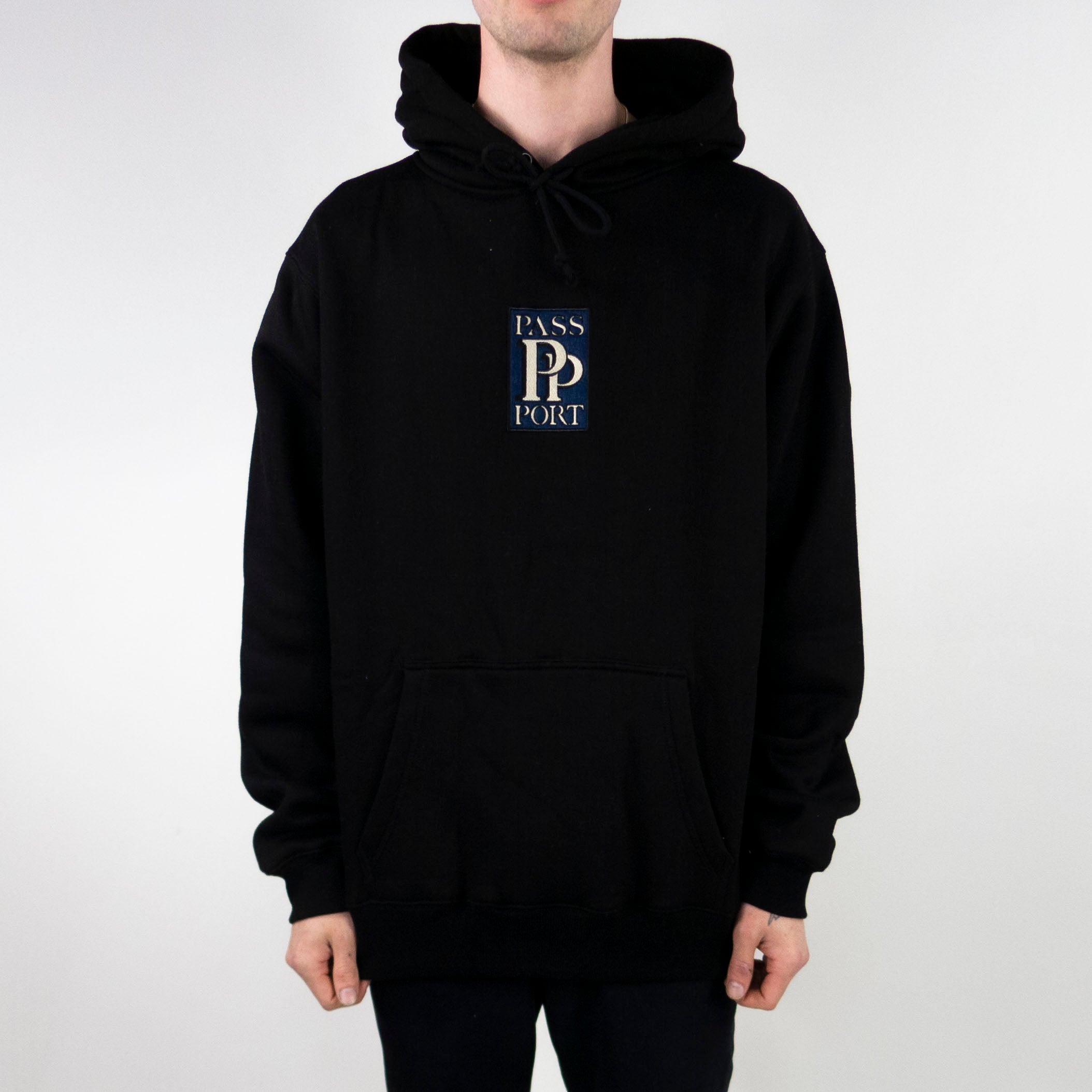 Pass Port PP Embroidery Hoodie - Black exclusive at Remix