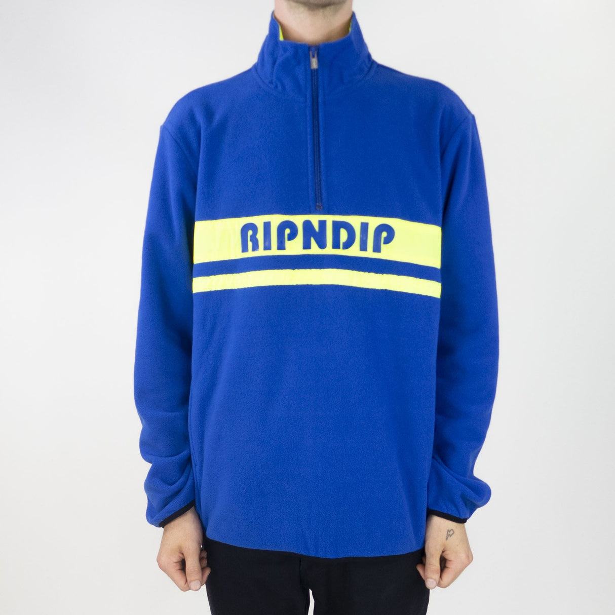RIPNDIP Baja Half Zip Fleece - Royal/Lime