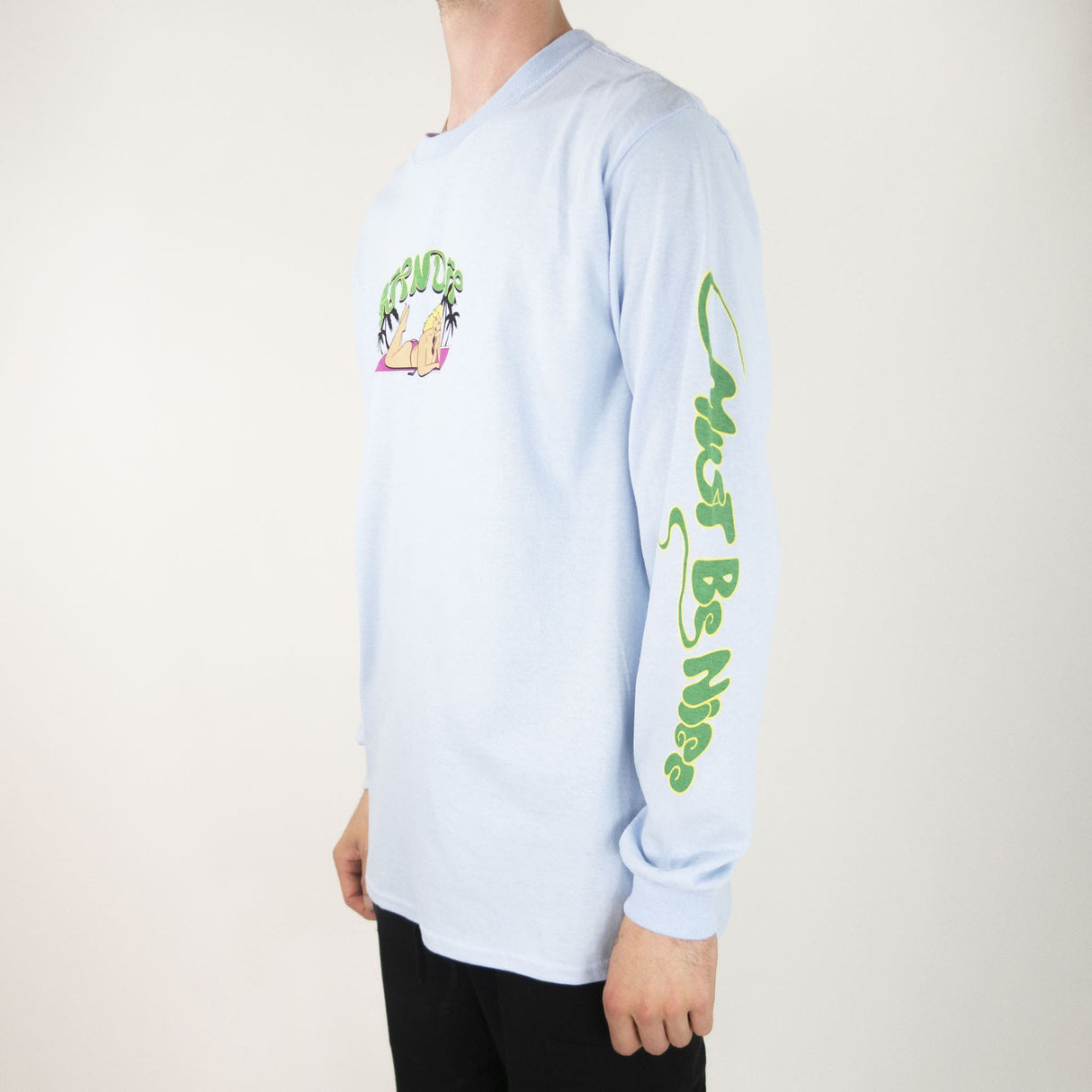RIPNDIP Nermrider Beach Long Sleeve T-Shirt - Light Blue