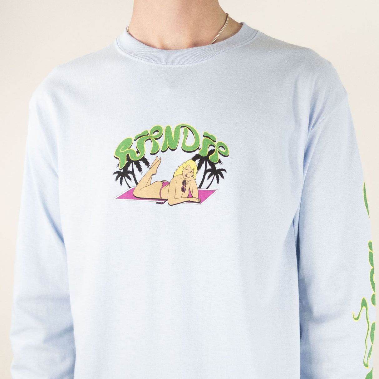 RIPNDIP Nermrider Beach Long Sleeve T-Shirt - Light Blue