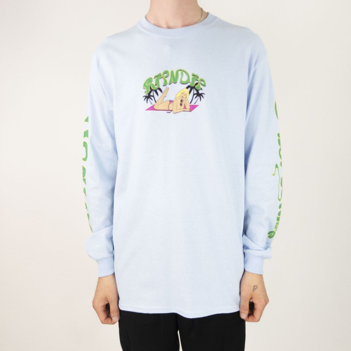 RIPNDIP Nermrider Beach Long Sleeve T-Shirt - Light Blue