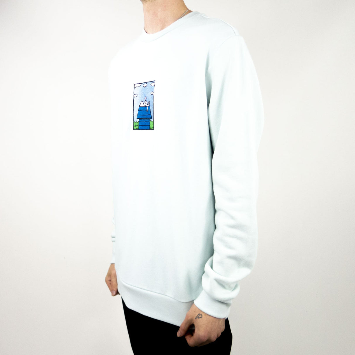 RIPNDIP Not Today Embroidered Crewneck Sweatshirt - Light Blue