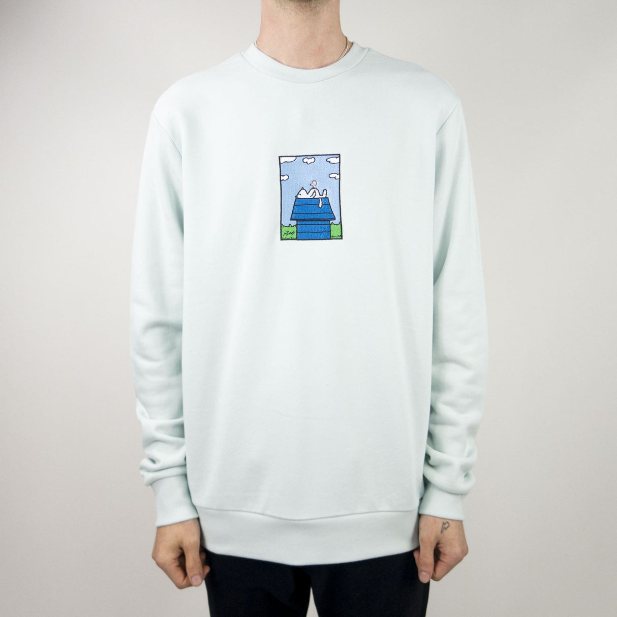 RIPNDIP Not Today Embroidered Crewneck Sweatshirt - Light Blue