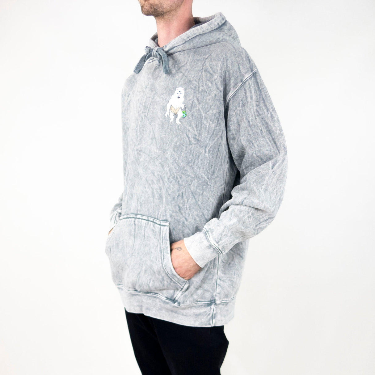 RIPNDIP X-Nerm Hoodie - Charcoal Mineral Wash