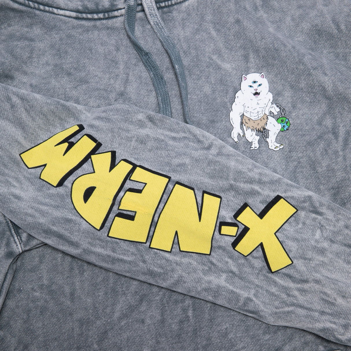 RIPNDIP X-Nerm Hoodie - Charcoal Mineral Wash