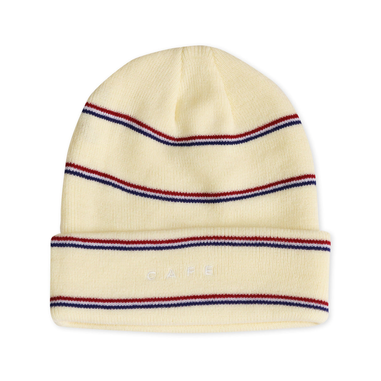 Skateboard Cafe Stripe Beanie - Cream