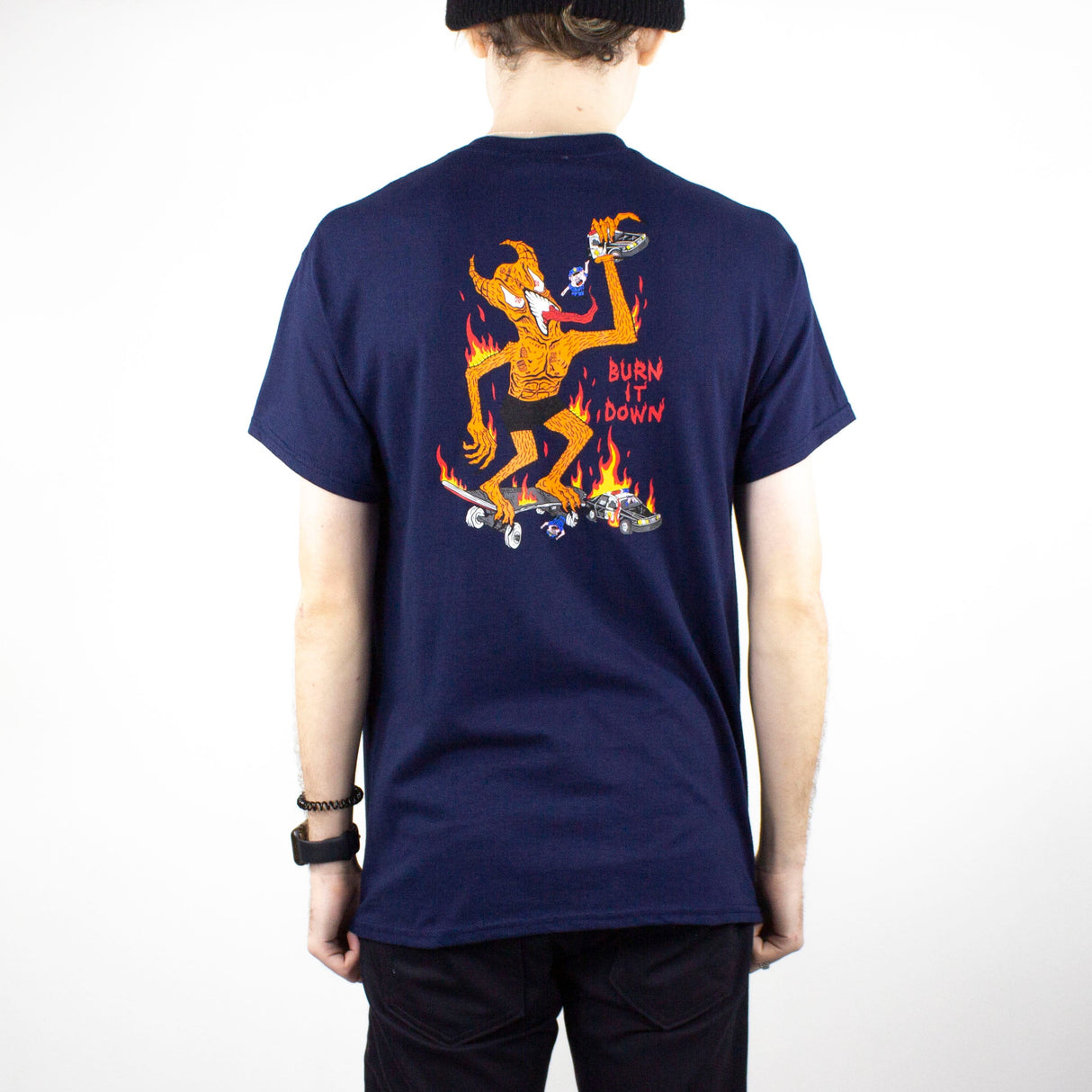 Thrasher Burn It Down T-Shirt - Navy