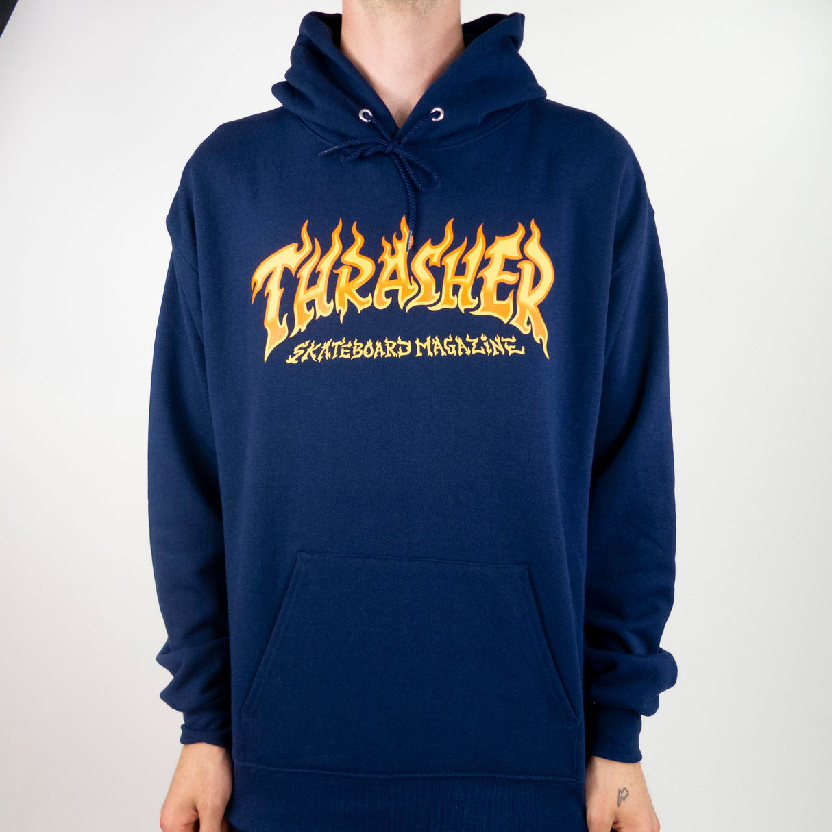 Thrasher Fire Logo Hoodie - Navy