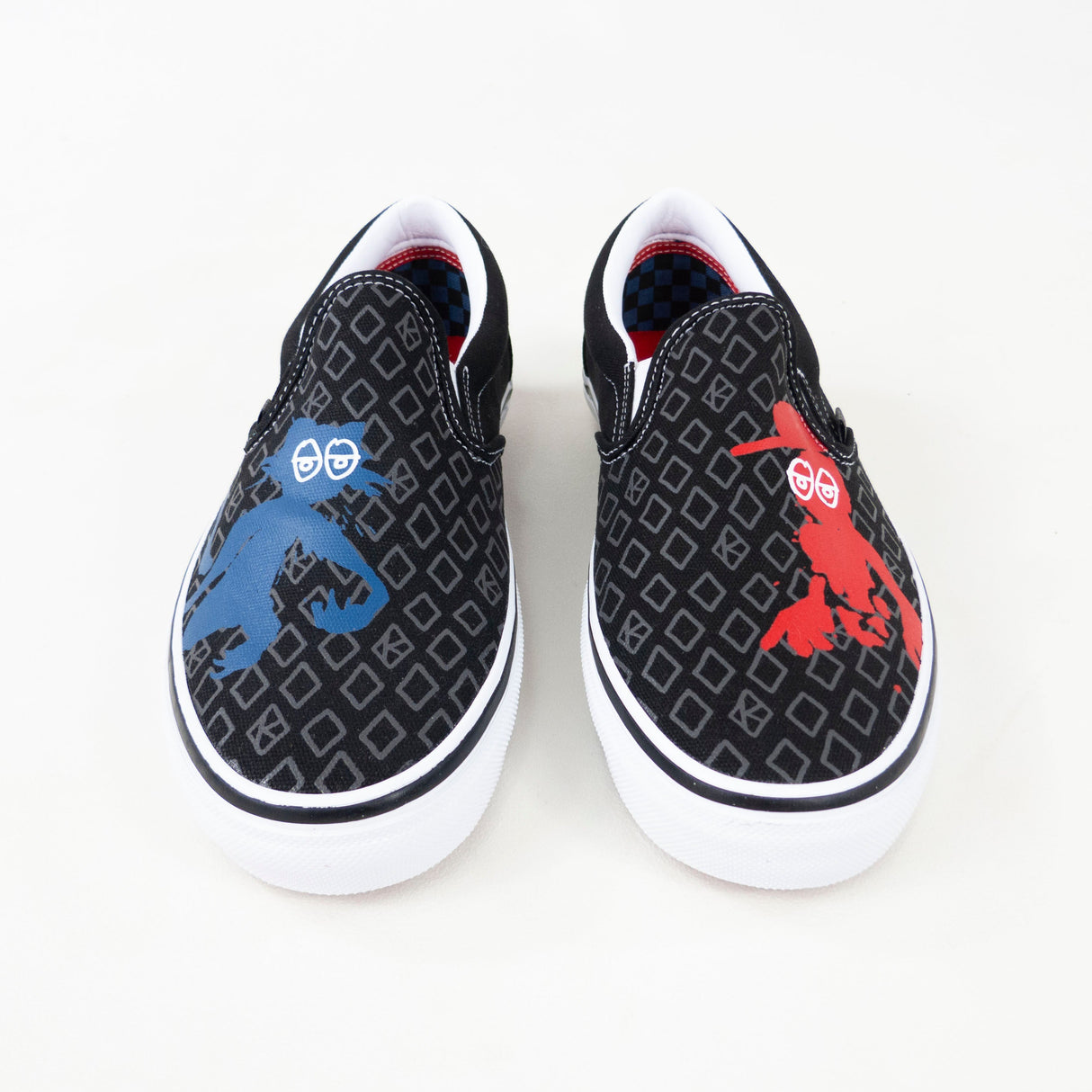 Vans Slip On "Krooked By Natas For Ray" Skate Shoes - (Krooked by Natas for Ray) Black