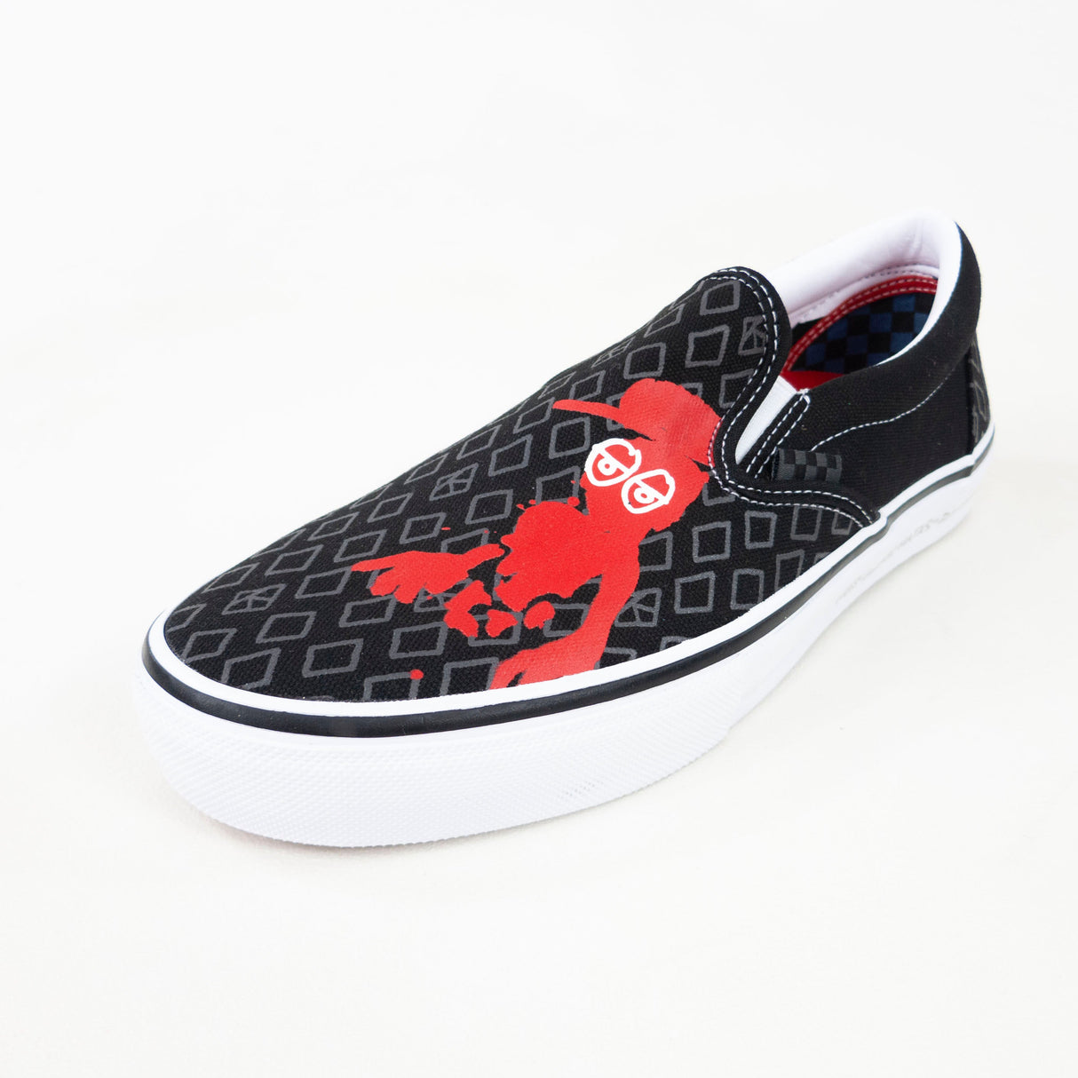 Vans Slip On "Krooked By Natas For Ray" Skate Shoes - (Krooked by Natas for Ray) Black