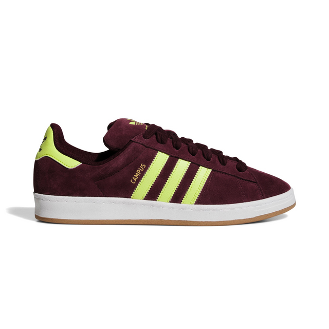Adidas Campus ADV Shoes - Maroon / Semi Solar Yellow / Footwear White (JQ2099)