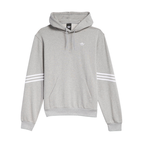 Adidas Classic Hoodie - Medium Grey Heather / White