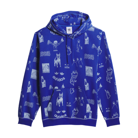 Adidas Dill Allover Hoodie - Royal Blue / White