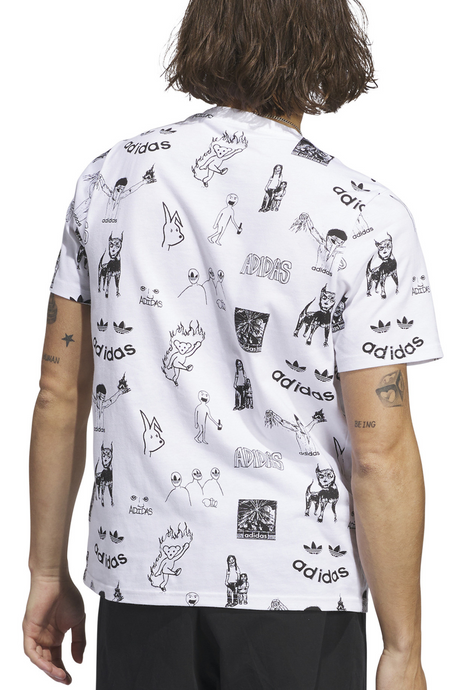 Adidas Dill Graphic All Over T-Shirt - White