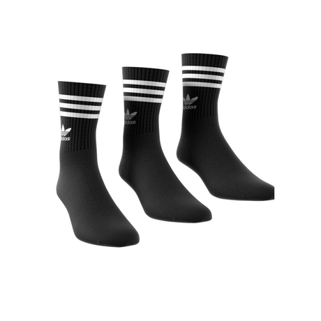 Adidas Originals 3 Pack Mid Cut Crew Socks - Black / White