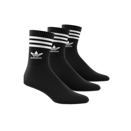 Adidas Originals 3 Pack Mid Cut Crew Socks - Black / White