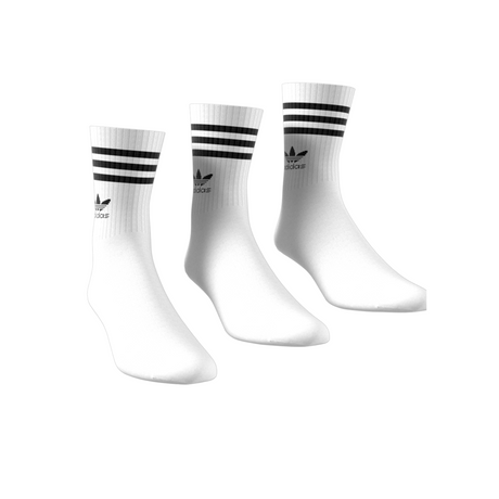 Adidas Originals 3 Pack Mid Cut Crew Socks - White / Black (IJ0733)