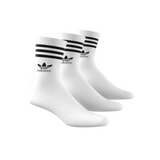 Adidas Originals 3 Pack Mid Cut Crew Socks - White / Black (IJ0733)