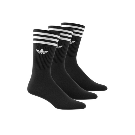 Adidas Originals Solid 3 Pack Crew Socks - Black / White (S21490)