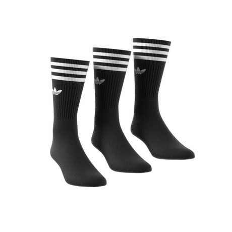 Adidas Originals Solid 3 Pack Crew Socks - Black / White (S21490)