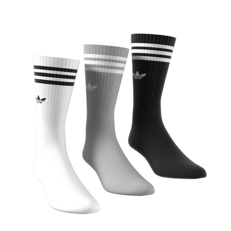 Adidas Originals Solid 3 Pack Crew Socks - White / Grey / Black (IU2653)