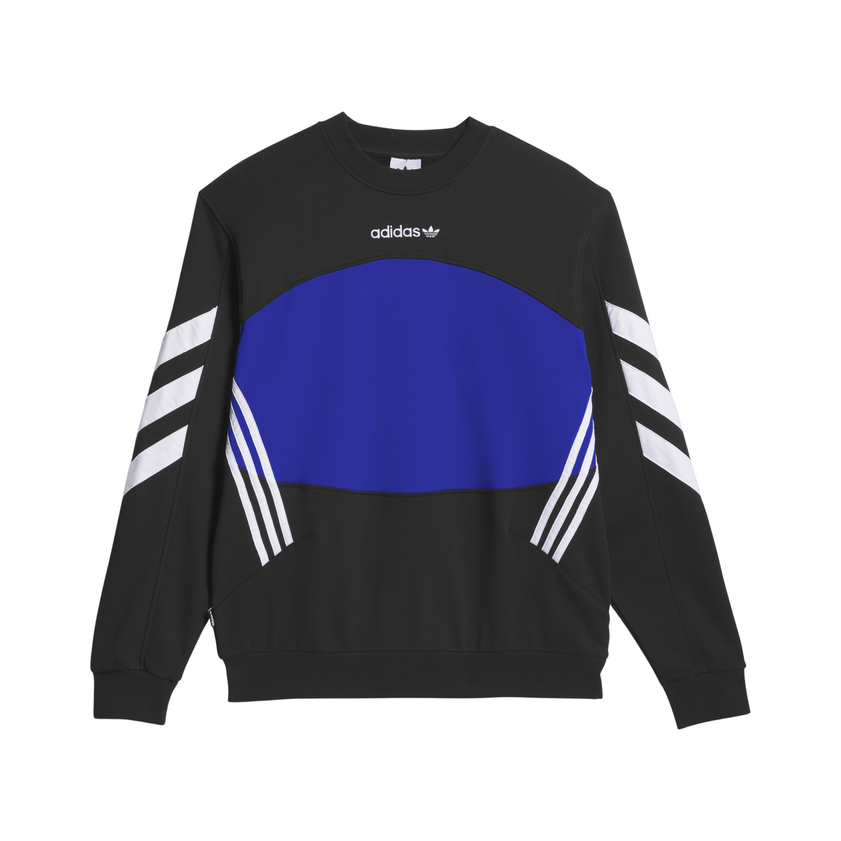 Adidas Premiere Crewneck Sweatshirt Black Royal Blue White Remix Casuals