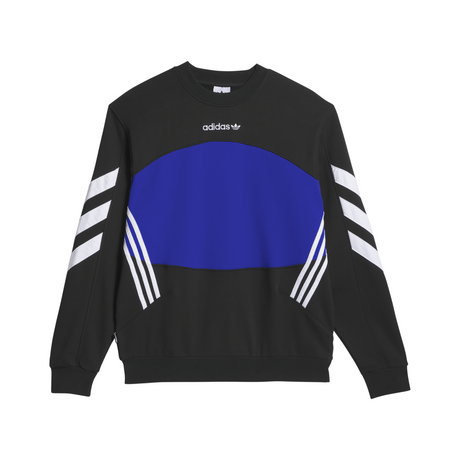 Adidas Premiere Crewneck Sweatshirt - Black / Royal Blue / White