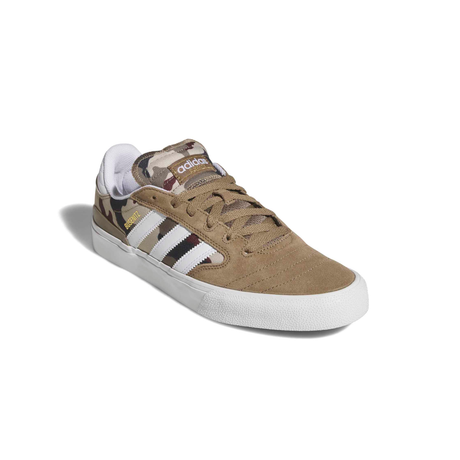 Adidas Skateboarding Busenitz Vulc II Shoes - Khaki Six / Footwear White / Aurora Ink (KJ0252)