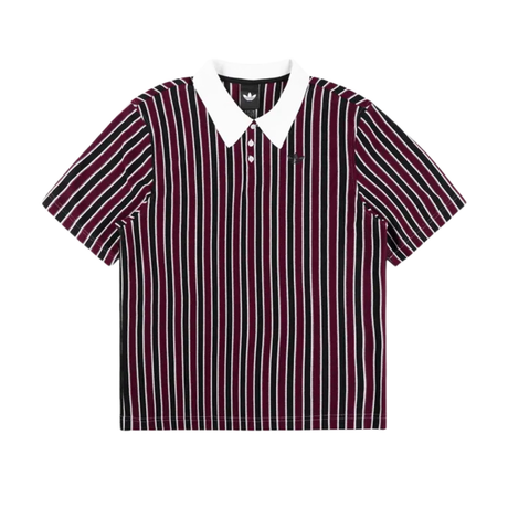 Adidas Skateboarding Classic Polo Shirt - White / Black / Maroon