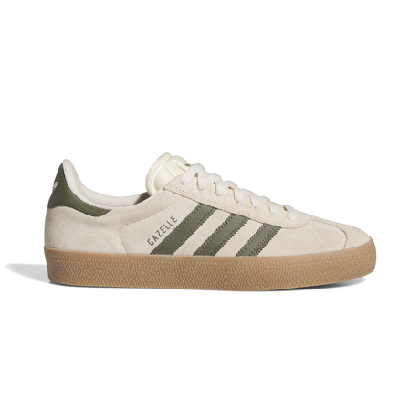 Adidas Skateboarding Gazelle ADV Shoes - Ecru Tint / Focus Olive / Gum