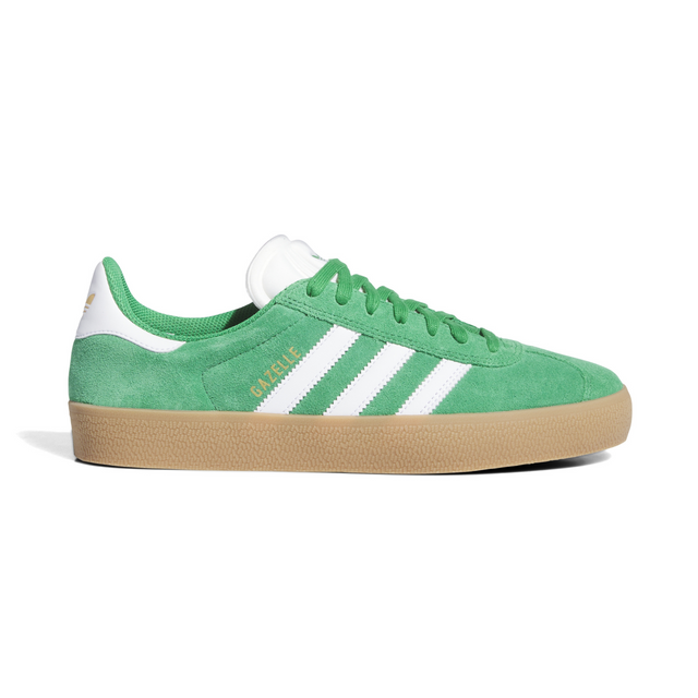 Adidas Skateboarding Gazelle ADV Shoes - Green / Footwear White / Gold Metallic