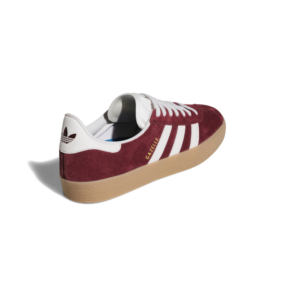 Adidas Skateboarding Gazelle ADV Shoes - Shadow Red / Crystal White / Gold Metallic (JR2000)